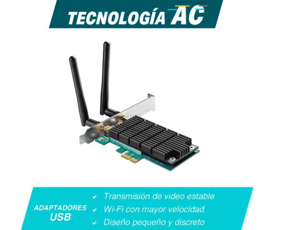 TP-LINK Tarjeta de Red Archer T4E, 867Mbit/s, PCI Express, 2 Antenas