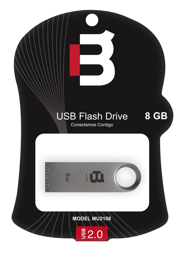 Memoria USB Blackpcs MU2108S-8 - Plata, 8 GB, USB 2.0