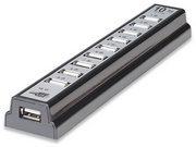 Hub                                                                                                                                                                                                                                                                                                                                                                                                                                                                              Usb Manhattan 161572 - Negro, 10 Puertos