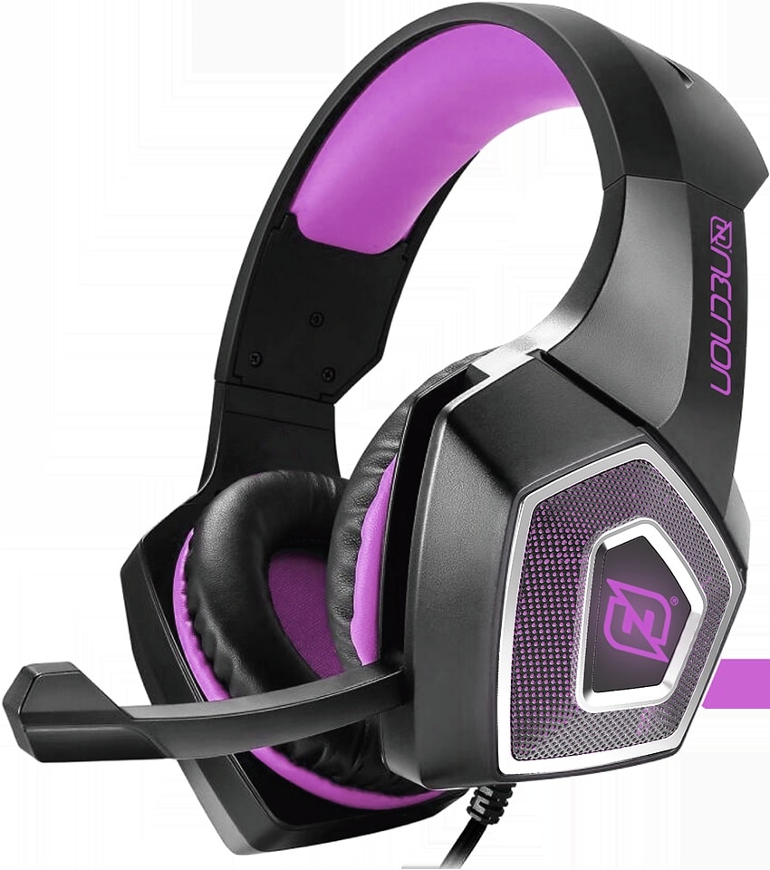 Diadema  Necnon Gaming Over-ear Nbhg  Flexible/vibracion/alambr. Fucsia