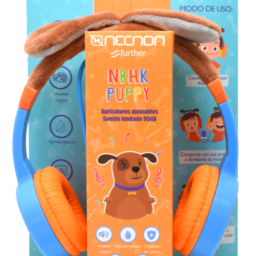 Audifonos                                                                                                                                                                                                                                                                                                                                                                                                                                                                                                                                                                                                                  Necnon Alambricos Kids 3.5 Mml Puppy Azul Nbakpu0395