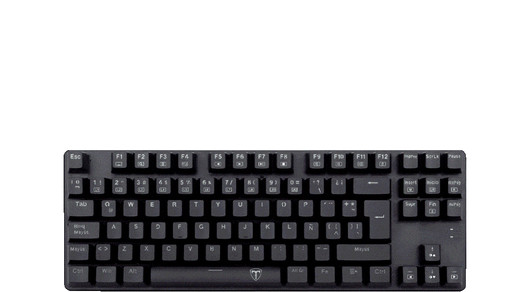 Teclado  Mecánico T-dagger Bora Negro TKL Con Interruptores Mecánicos Red Switch Y Luz Rainbow