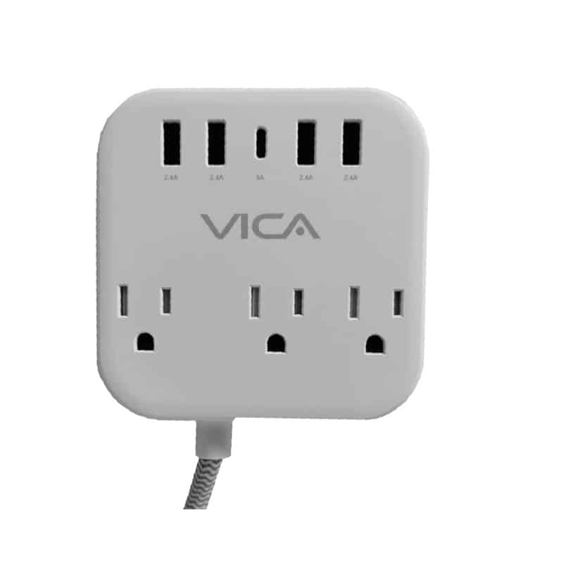Supresor  De Picos Vica C/ 3 Tomas,4 Ptos Usb-a,y 1 Pto Usb-c (ex 7p)