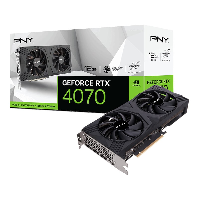 Tarjeta De Video Pny Nvidia Geforce RTX 4070 12gb Verto Dual Fan Dlss 3, 12gb Gddr6x Vcg407012dfxpb1
