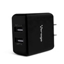 Cargador  Para Pared Vorago 2 Puertos Usb 2.0 Negro Au-106-bk