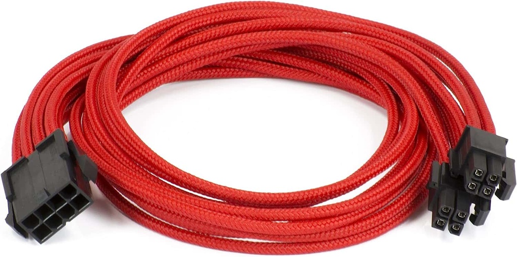 8-pin(4+4pin)   Motherboard Extension Cable 500mm Sku: Ph-cb8p-rd