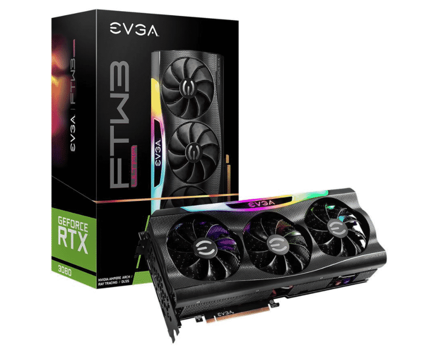 Tarjeta De Video EVGA GeForce RTX 3080 FTW3 ULTRA GAMING 10G-P5-3897-KL 10GB GDDR6X iCX3 Technology ARGB LED Metal Backplate LHR