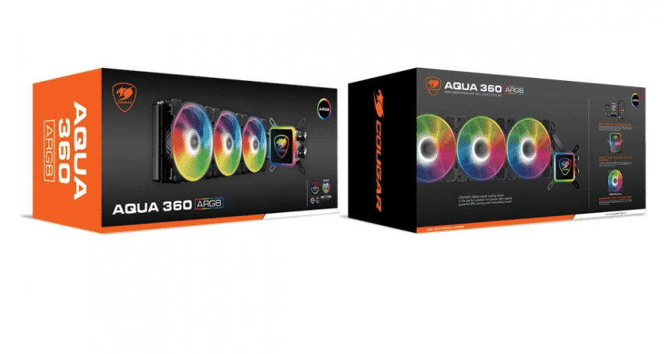 Watercooling Enfriamiento Liquido Cougar AQUA 360 ARGB  3x fans de 120mm 2000 RPM Max(incluye bracket intel 1700)