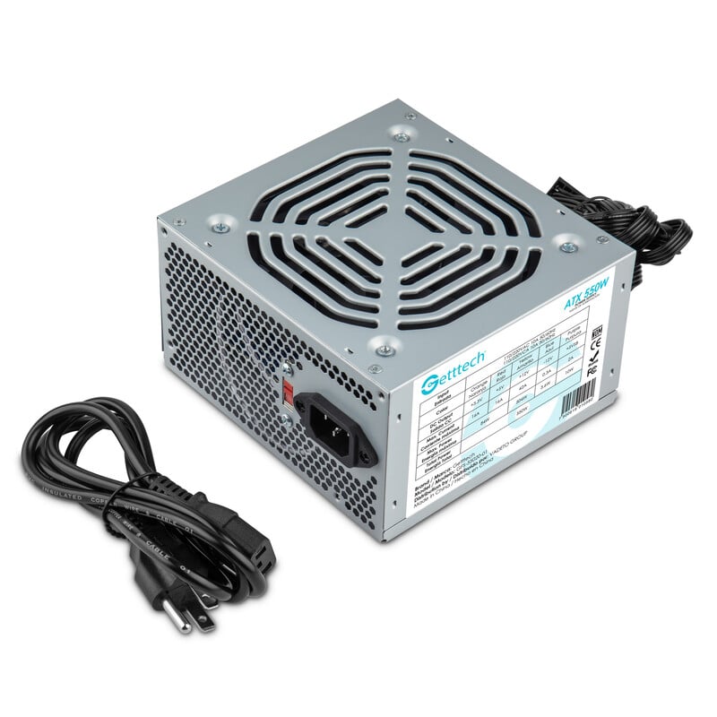 Fuente  De Poder Getttech 550w Atx 12v/sata X2/molex X2/cab Corr 1.2 Mt