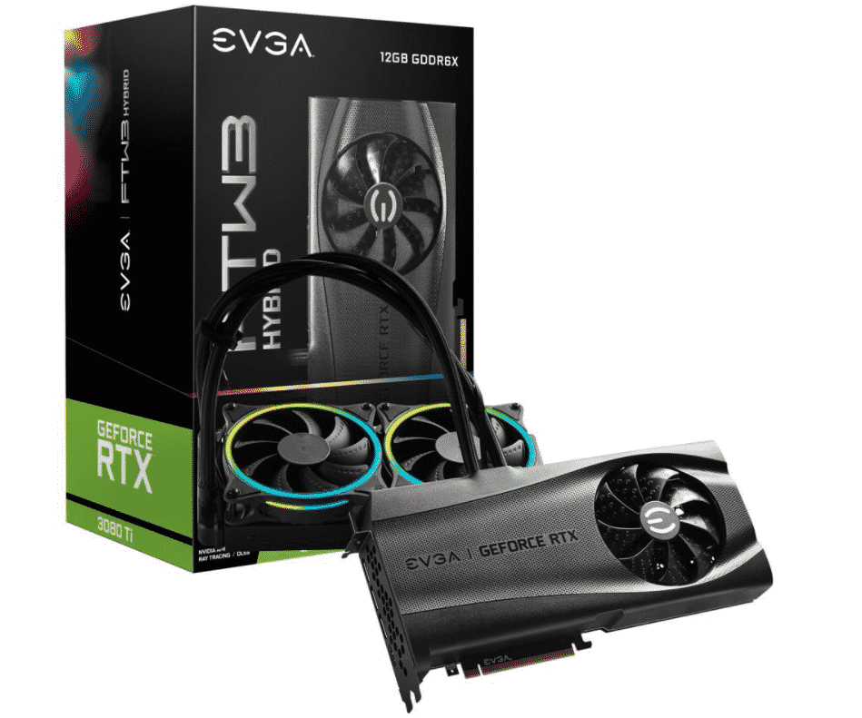 Tarjeta de Video EVGA GeForce RTX 3080 Ti FTW3 ULTRA HYBRID GAMING 12GB GDDR6X iCX3 ARGB LED Metal Backplate 12G-P5-3968-KR(incluye Teclado EVGA Z12 RGB+Mouse EVGA X17 gratuitos)