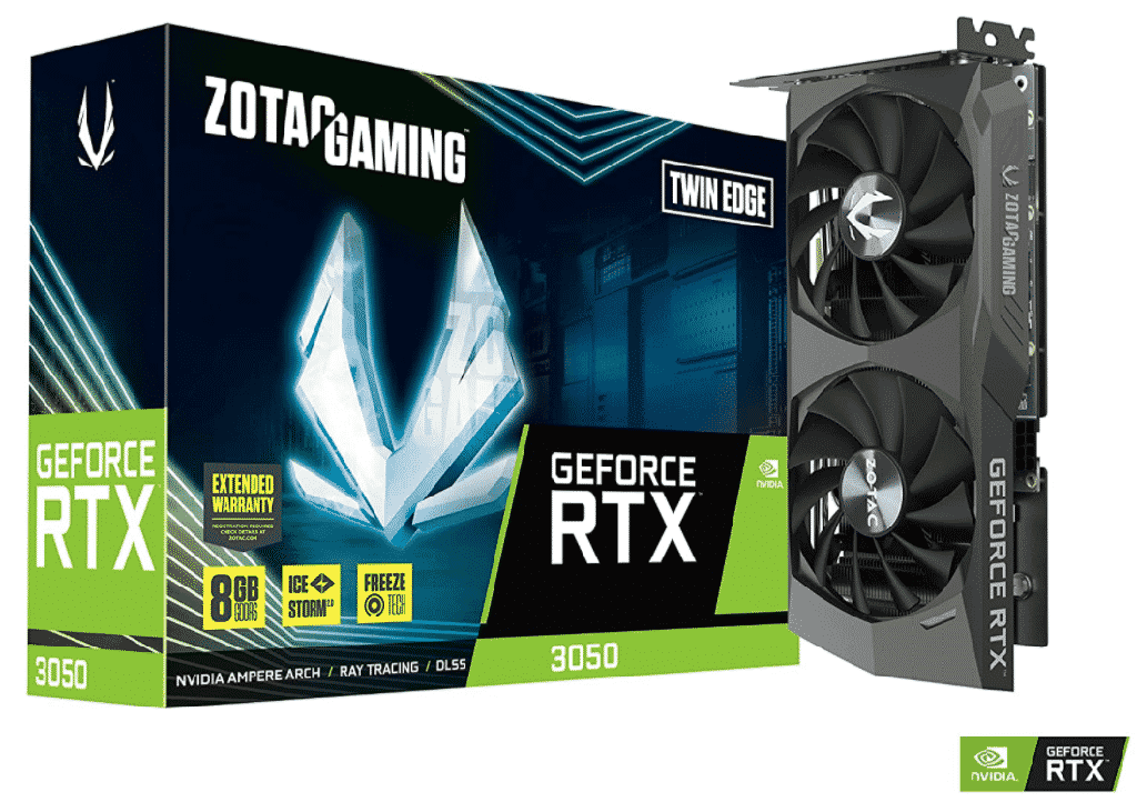 Tarjeta de Video Nvidia GeForce RTX 3050 Twin Edge 8GB GDDR6 ZT-A30500E-10M IceStom 2.0 128 bits