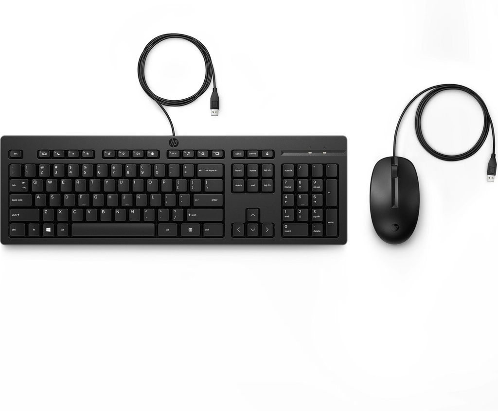 Kit                                                                                                                                                                                                        De Teclado Y Mouse Hp 225 286j4aa - Alambrico, Compatible Con Equipos Hp Con Puerto Usb-a Disponible
