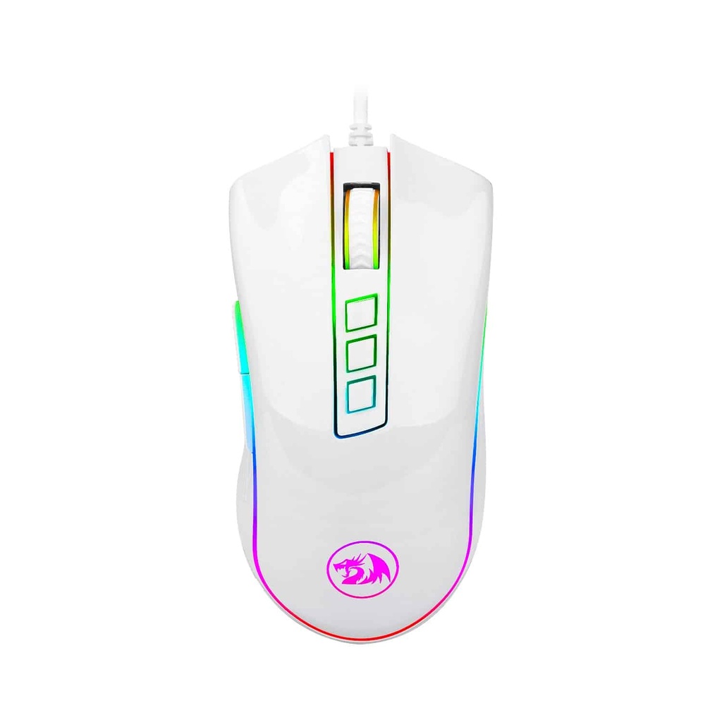 Mouse                                                                                                                                                                                 Redragon Cobra White Chroma - Juego, Blanco