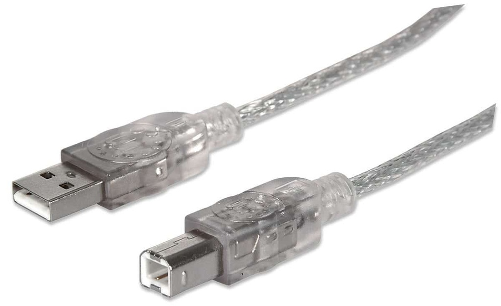 345408                                                                                                                                                                                                                                                                                              Cable Para Impresora Usb-a A Usb-b De 5mts - Color Plateado, Velocidades De Hasta 480 Mbps.