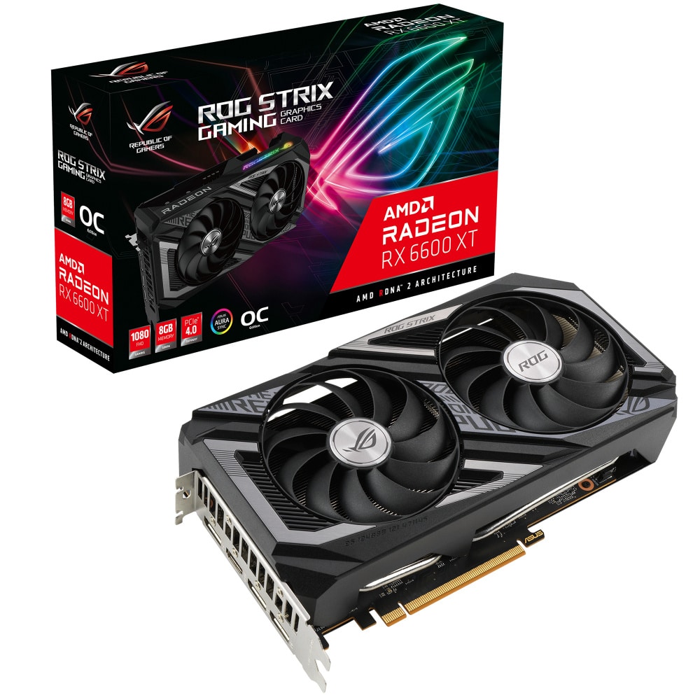 Tarjeta  De Video Asus Rog-strix-rx6600xt-o8g-gaming 8gb Gddr6hdmi