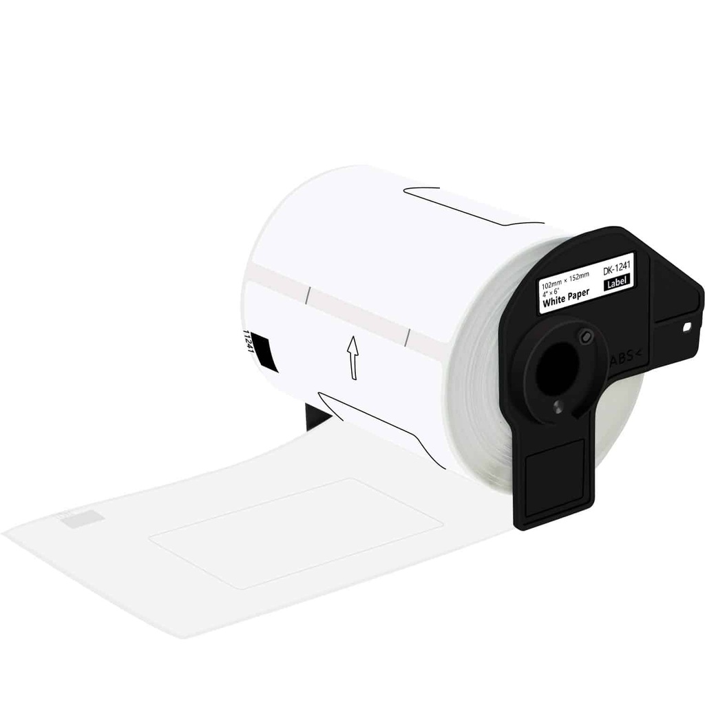 Etiqueta                                                                                                                                                                                   Blanca De Papel Brother Dk1241 - 180 Etiquetas De 101 Mm De Ancho X 152 Mm De Largo. Impresión En Negro. Ql1110nwb.