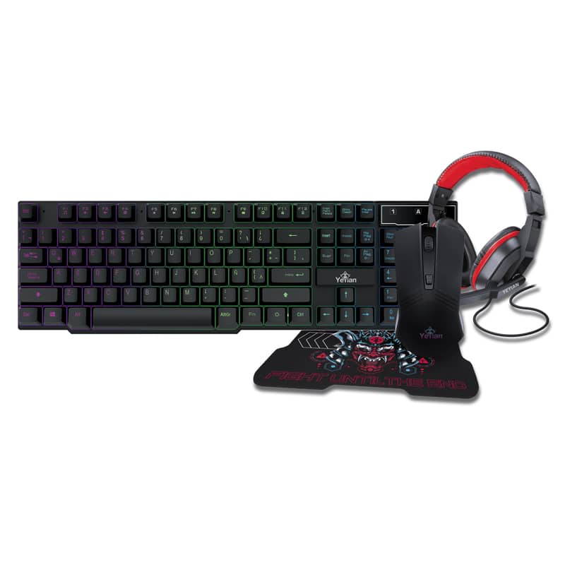 Kit  Yeyian Led Ykh-20707 Hydra S2000 Teclado, Mouse, Headset, Mousepad