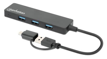 180863                                                                                                                                                                                                                                                                                                                                                                                                                                                                         Hub De Interfaz Usb A + Tipo-c A Puertos Usb A Negro -