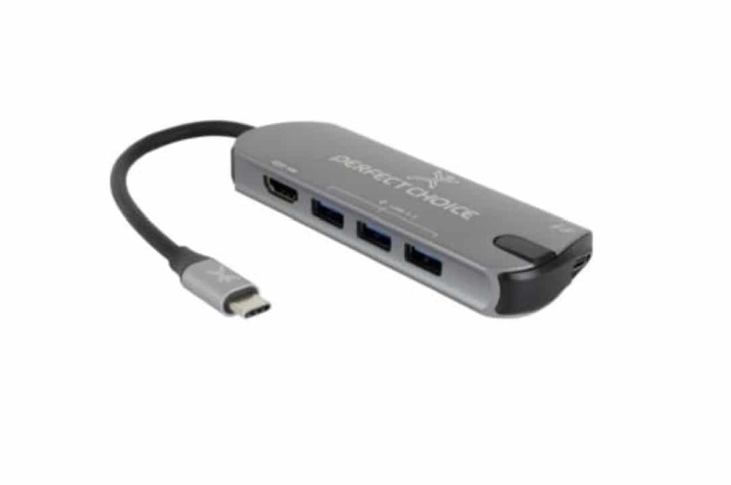 Hub                                                                                                                                                                                                                                                                                                                                                                                                                                                                  5 En 1 Usb-c Perfect Choice Pc-101246 - Usb, 5 Puertos
