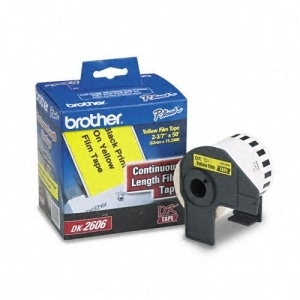 Etiqueta                                                                                                                                                                                                                                Amarilla Plástica Continua No Laminada Brother Dk2206 De 62 Mm De Ancho X 15.2 Mts De Largo. Impresión En Negro. Ql800 / Ql810w / Ql1110nwb. -