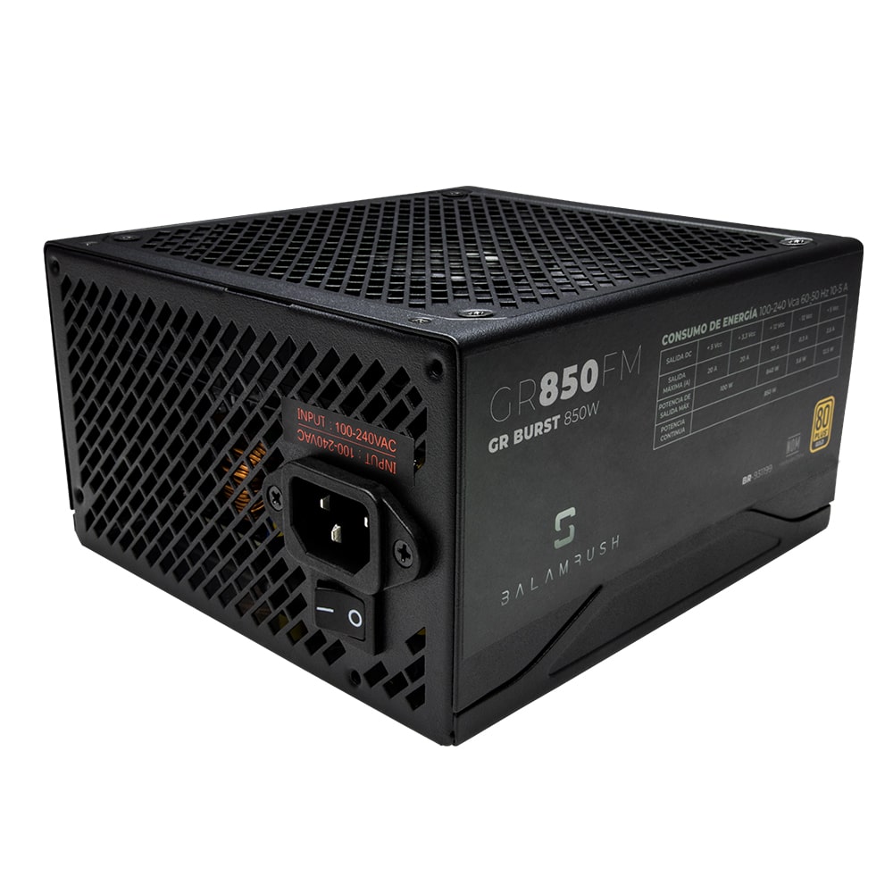 Fuente                                                                                                                                                                                                    De Poder Gamer Balam Rush Atx 850w 80 Plus Gold Full Modular 1x20+4 Pin -1xeps 4+4 Pin -4xpcie 6+2 Pin -9xsata -3xmolex -1xfloppy -
