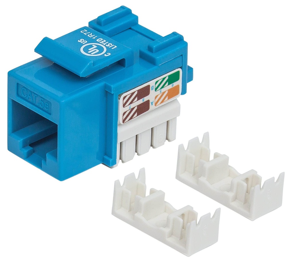 210546                                                                                                                                                                         Jack Rj45 Cat5e Keystone De Impacto Azul - Para Uso Con Cable Sin Blindar (utp) Cat5e, Compatible Con Herramientas De Impacto 110 Y Krone