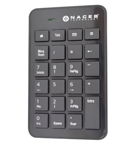 Teclado                                                                                                                                                          Numérico Naceb Technology Na-0104 - Numérico, Negro