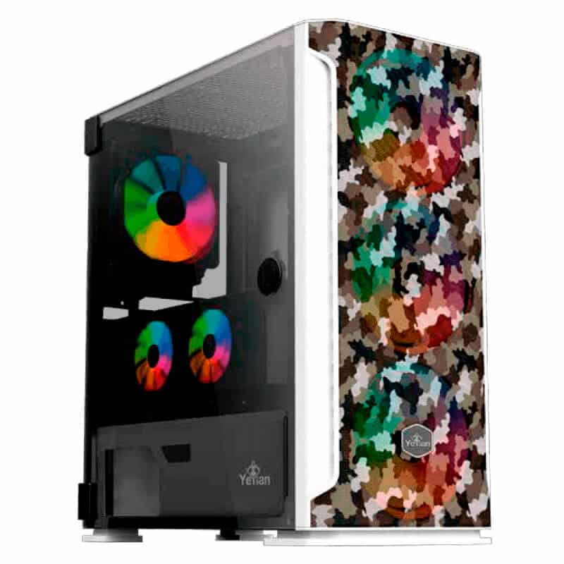GABINETE YEYIAN YGH-49704 HOLLOW 2500 ATX,C/T 3VEN ARGB/MESH/USB/BLANC PUE