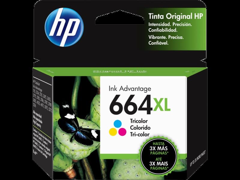 Cartucho                                                                                                                                                                                         Hp 664xl Tricolor Alto Rendimiento (f6v30al)