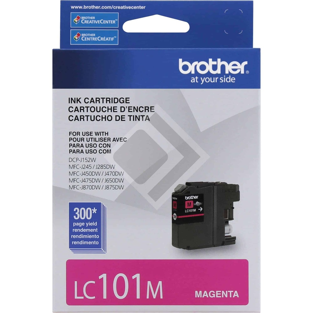 Cartucho  De Tinta Brother Lc101m Magenta Rendimiento De 300 Pag P/j870