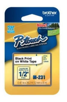 Cinta  Brother M231 Negro/blanco 12mm X 8m Pt85 100/110