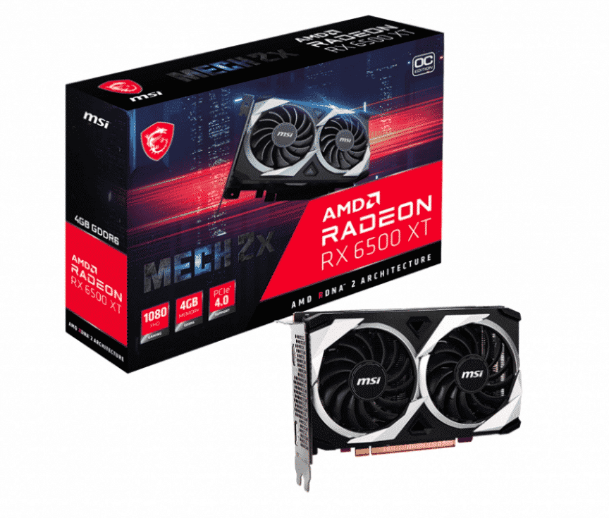 Tarjeta de Video MSI AMD Radeon RX 6500 XT MECH 2X 4GB OC GDDR6 (recibe un xbox game pass por 30 dias gratuito)