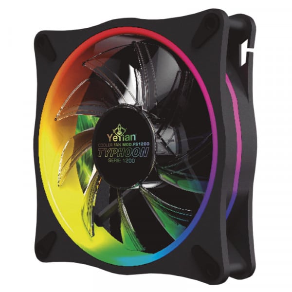VENTILADOR RGB YEYIAN FS1200 TYPHOON SERIE 1200 RGB 120MM P/GABINETE