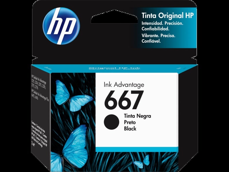 Cartucho                                                                                                                                                                                                De Tinta Hp Original Ink Advantage 667, Negro (3ym79al)
