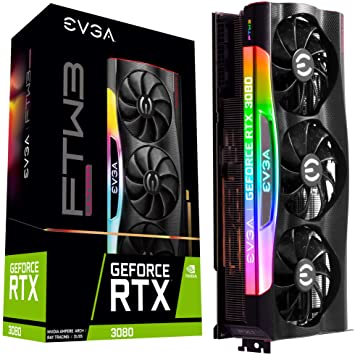 TARJETA DE VIDEO EVGA NVIDIA GEFORCE RTX 3080 FTW3 ULTRA GAMING ICX3 TECH ARGB LED METAL BLACKPLATE 10GB GDDR6X(MAX 1PZ POR CLIENTE)