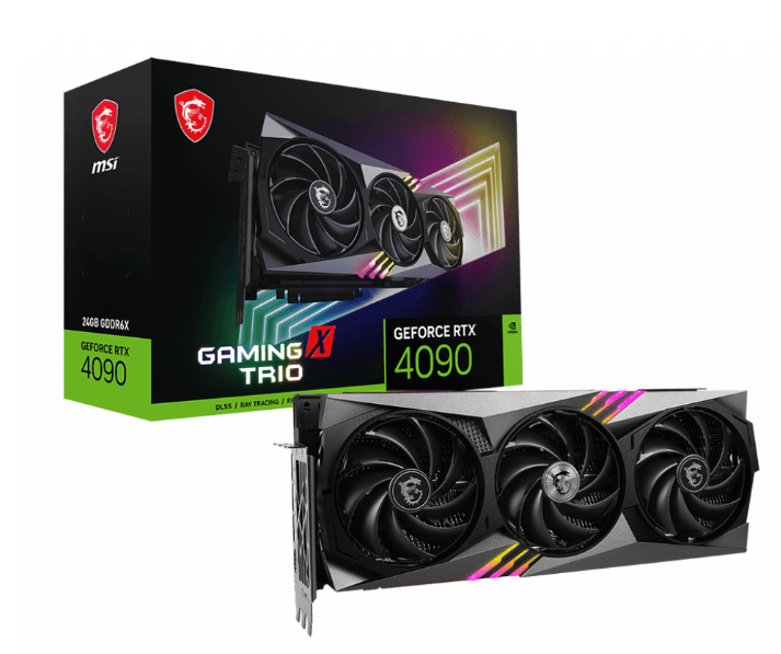 TARJETA DE VIDEO NVIDIA GEFORCE MSI RTX 4090 GAMING TRIO 24GB GDDR6X