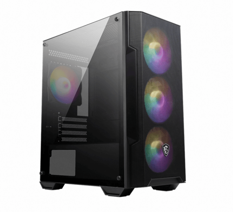 Gabinete  Gamer Msi Mag Forge M100a Black Mid Tower 4 Fan