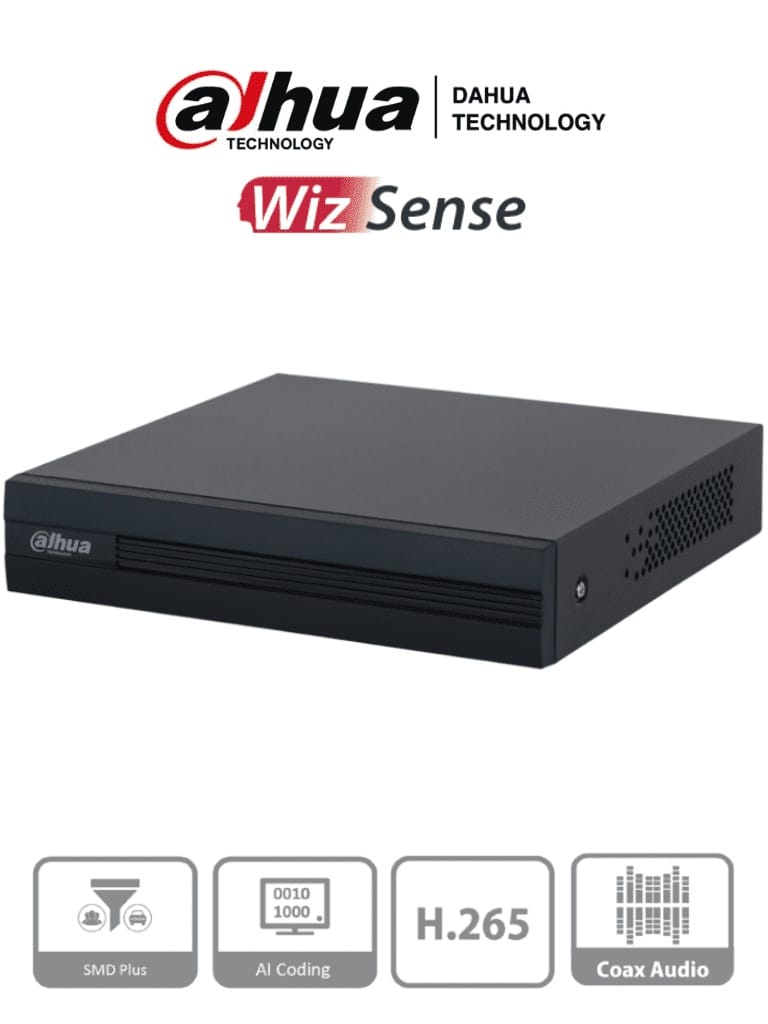 Dvr  Dahua De 8 Canales 2 Mpx Lite/wizsense/h.265+/8 Canales+2 Ip/smd P (dh-xvr1b08-i)