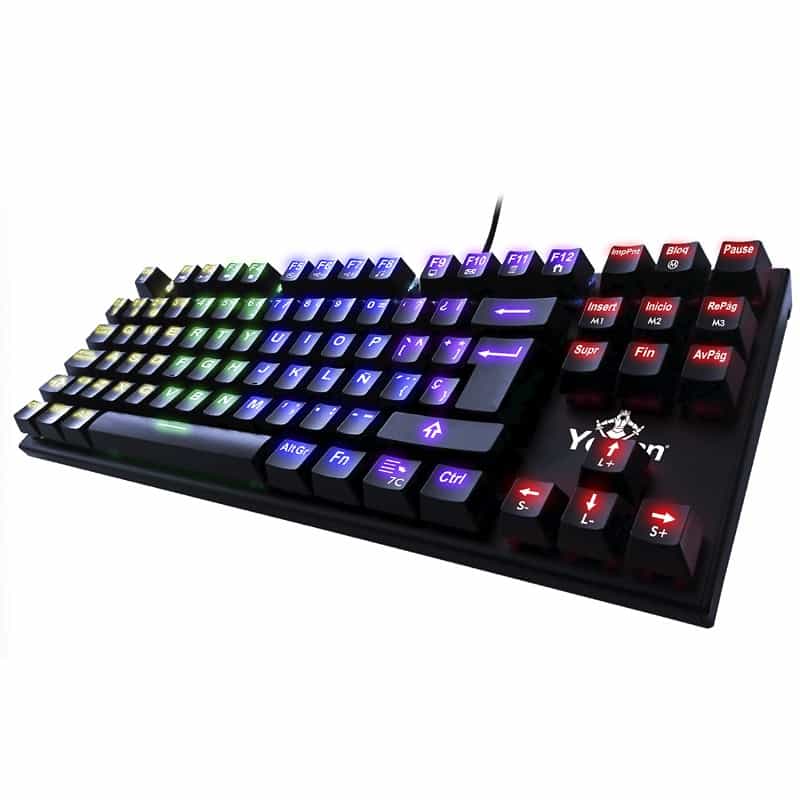 Teclado  Gamer Yeyian Yat1804 Spark Serie 2000 Mecanic Switch Azul Rgb