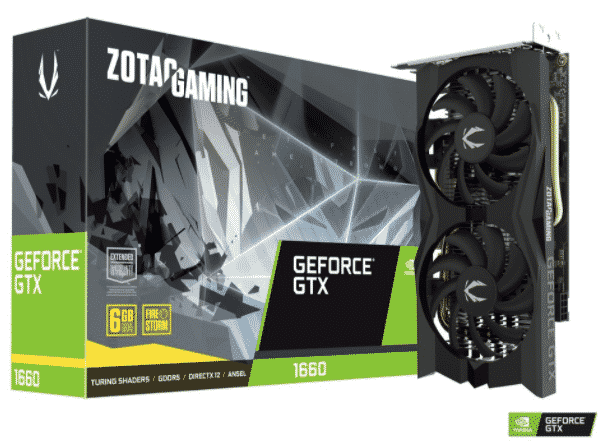 TARJETA DE VIDEO ZOTAC NVIDIA GEFORCE GTX 1660 TWIN GAMING 6GB GDDR5 PCIE