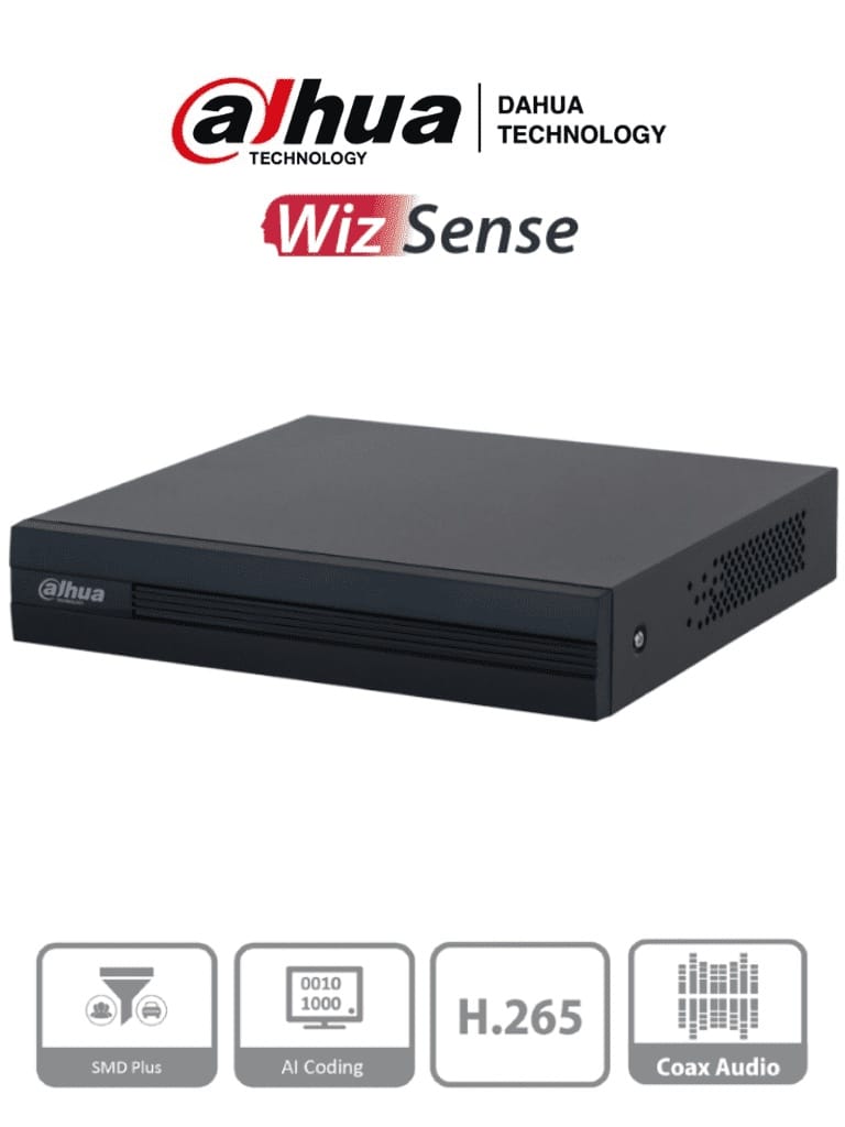Dvr  Dahua De 4 Canales 2 Mpx Lite/wizsense/h.265+/4 Canales+1 Ip (dh-xvr1b04-i)