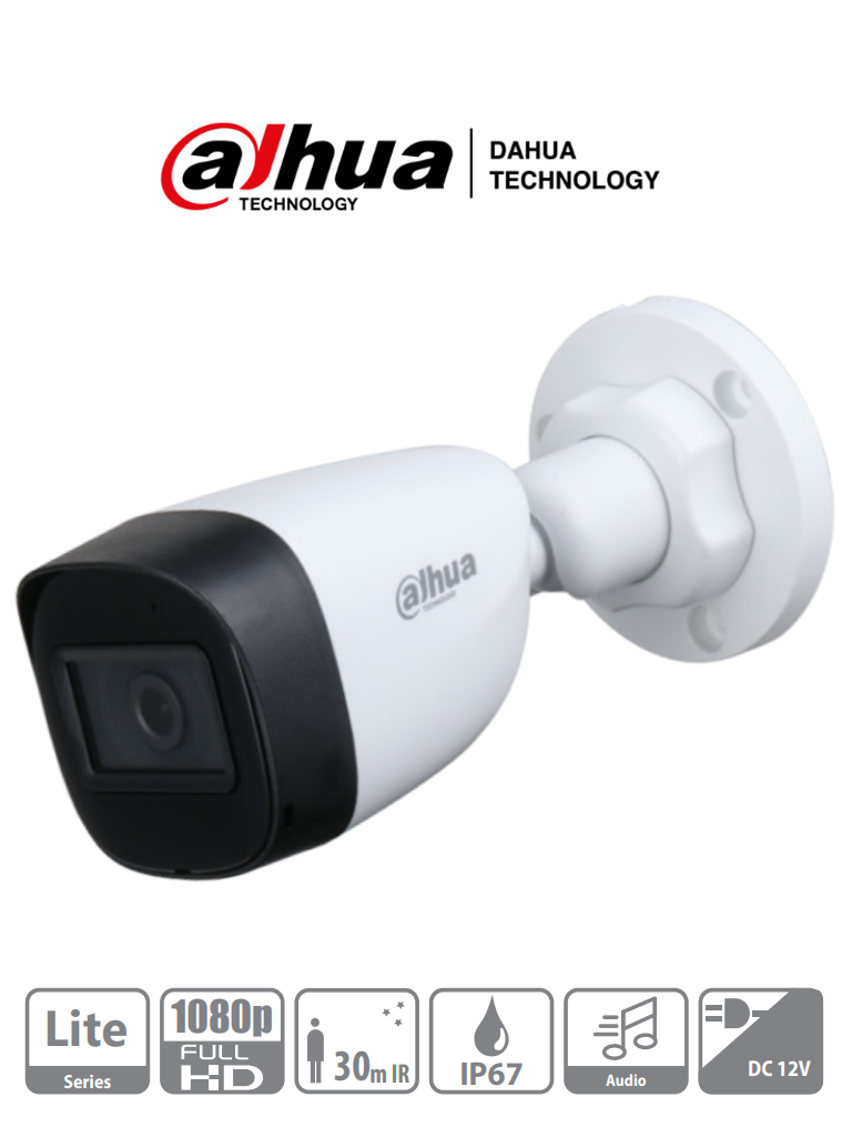 Dahua  Camara Bullet 1080p / Microfono Integrado (dh-hac-hfw1200cn-a-0280b-s5)