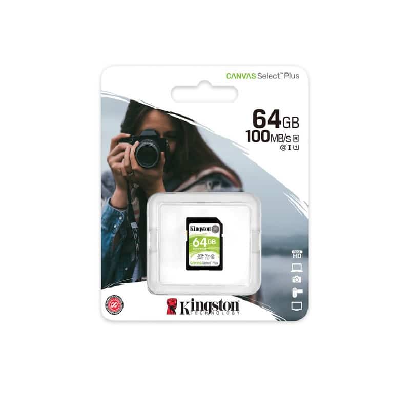 Memoria  Sd Kingston Sdxc Canvas Select 100r Cl10 Uhs-i V10 (sds2/64gb)
