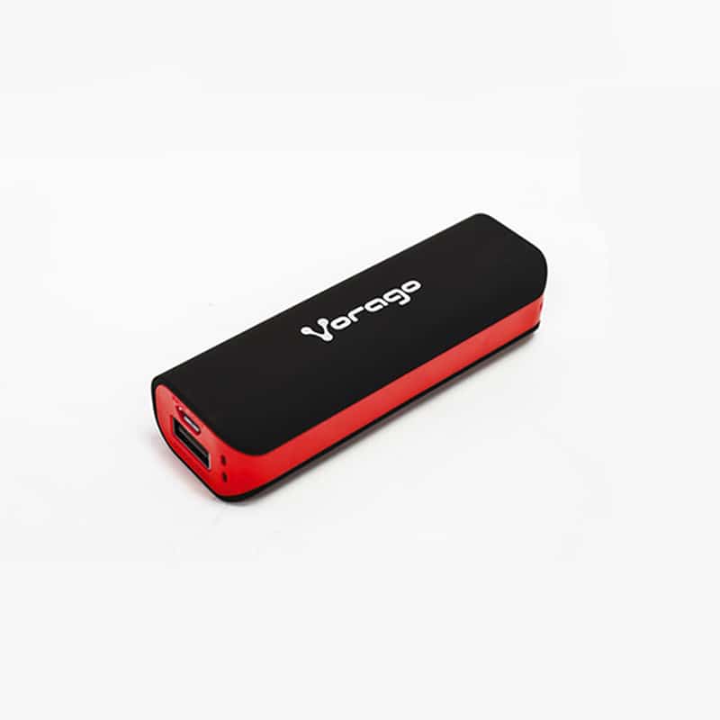 POWER BANK VORAGO 2200 mAh NEGRO/ROJO BLISTER C/CABLE PB-150-RD
