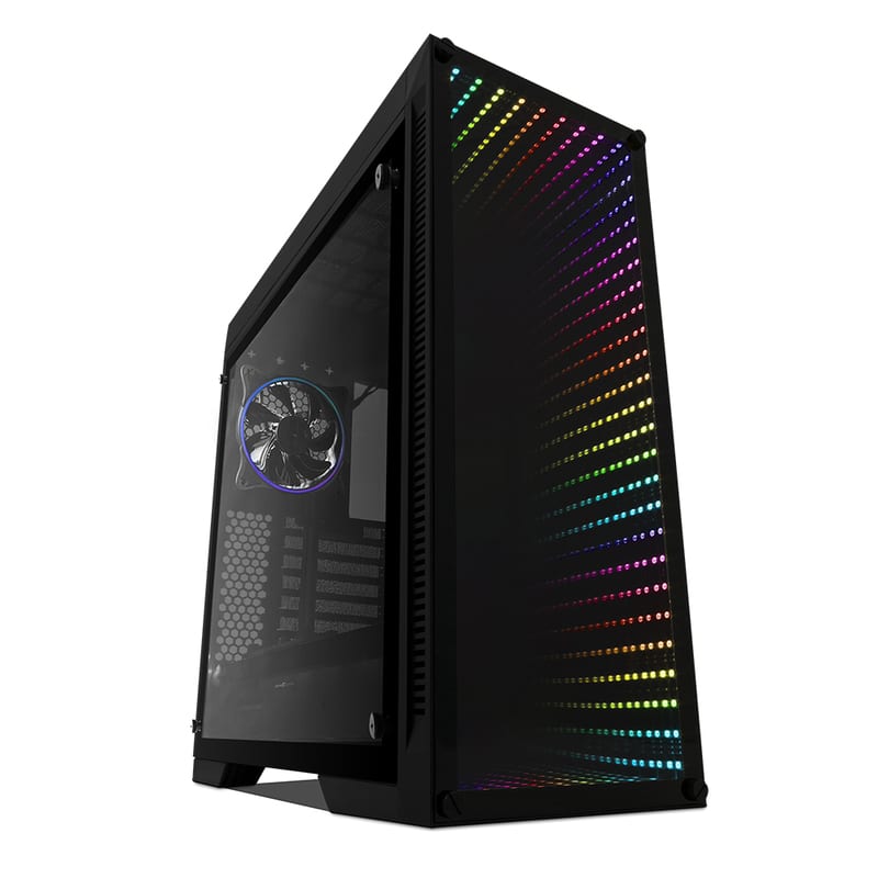 Gabinete  Game Factor Atx Micro Atx Panel Crist Temp Vent Rgb Csg601