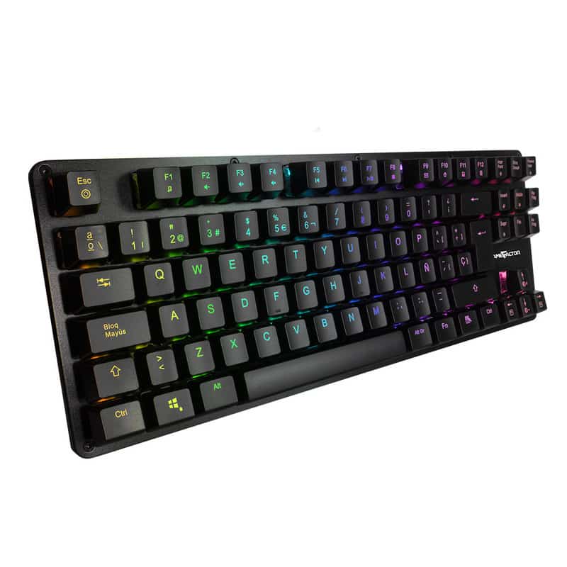 Teclado  Mecanico Tkl Game Factor Rgb, Usb Negro, Switch Red Kbg500-rd