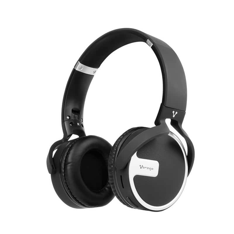 Diadema  Vorago Bluetooth 5.0/3.5 Mm Microsd Negro/plata Hpb-201-bk