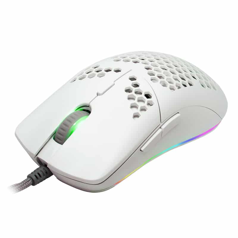 Mouse                                                                                                                                         Game Factor Pixart 3389 16 Kdpi 7botones Rgb Blanco Mog601-wh
