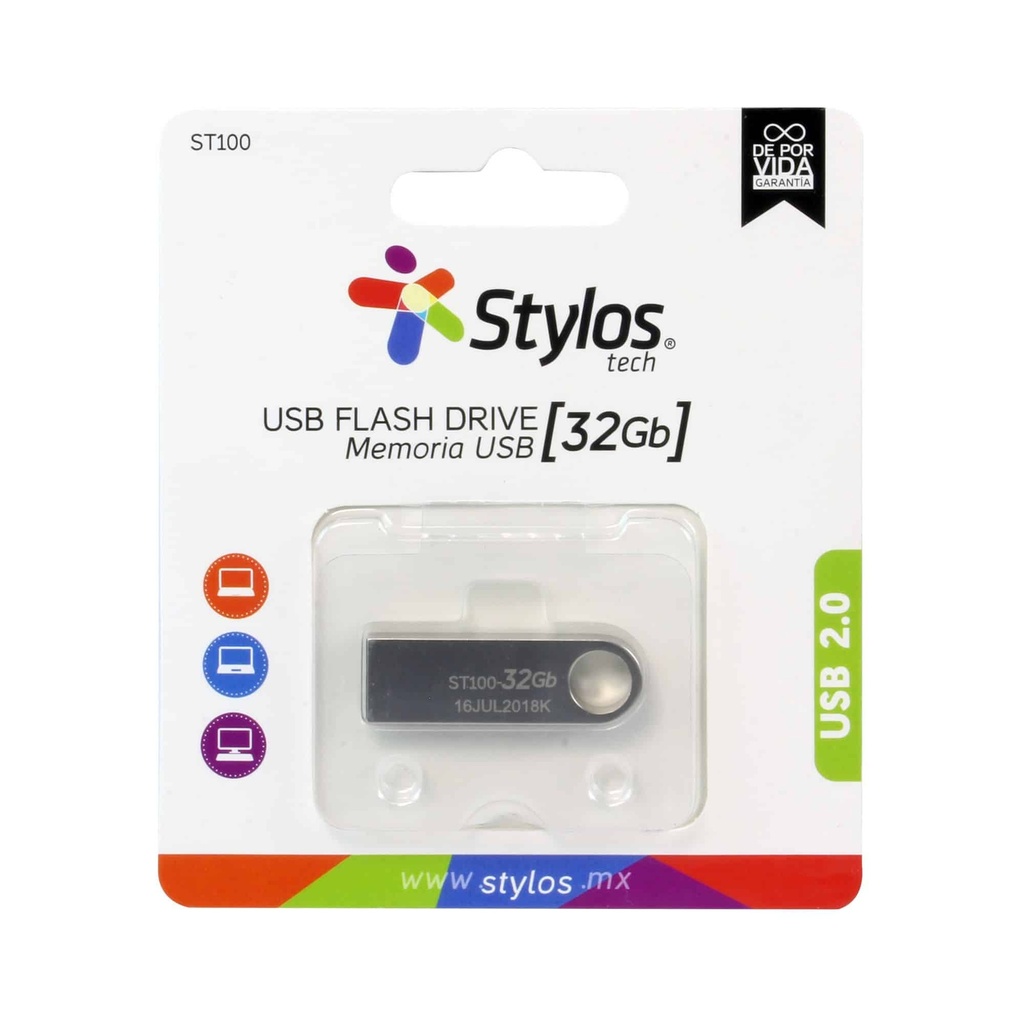 Memorias                                                                                                                                                                           Stylos Usb 32gb Flash 2.0 (stmusb3b)