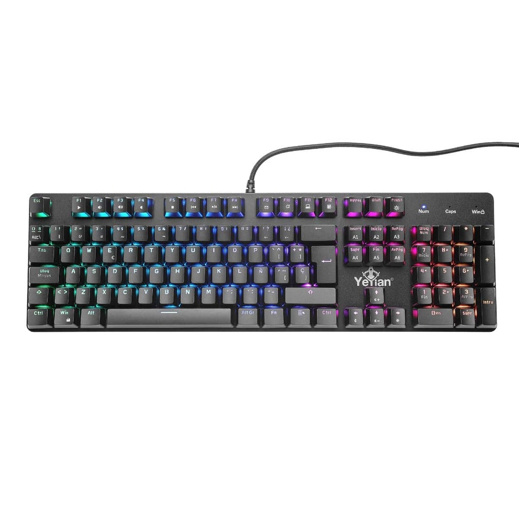 Teclado  Gamer Yeyian Ykm-ergb-02 Kusari Mecanic Switch Azul Rgb